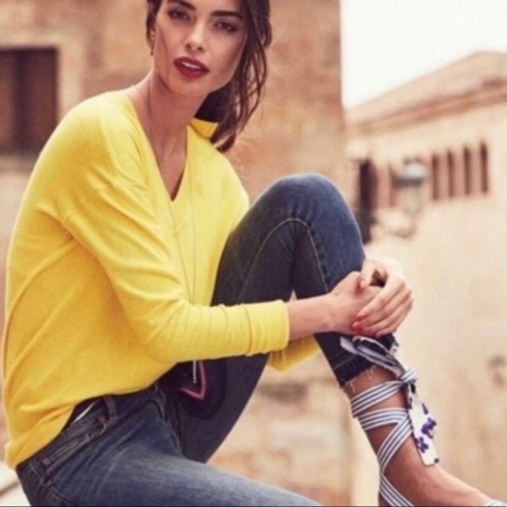 CAbi Spring 18 Canary Pullover Sweater 5281 yellow